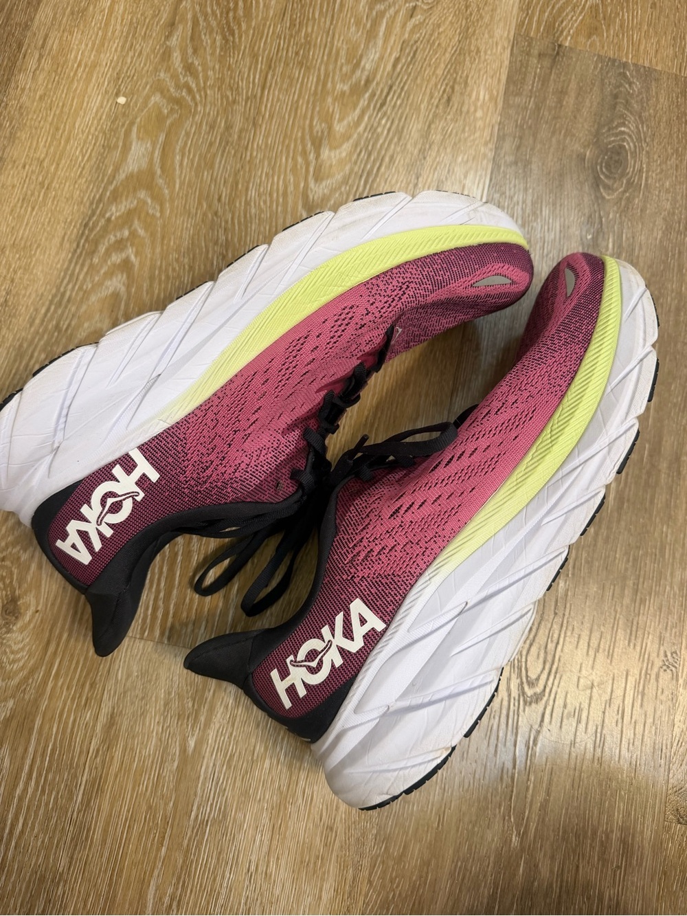HOKA Clifton 8 Womens 10 B Ibis Rose Blue Graphite Pink Running Shoes 1119394 - Picture 2 of 9
